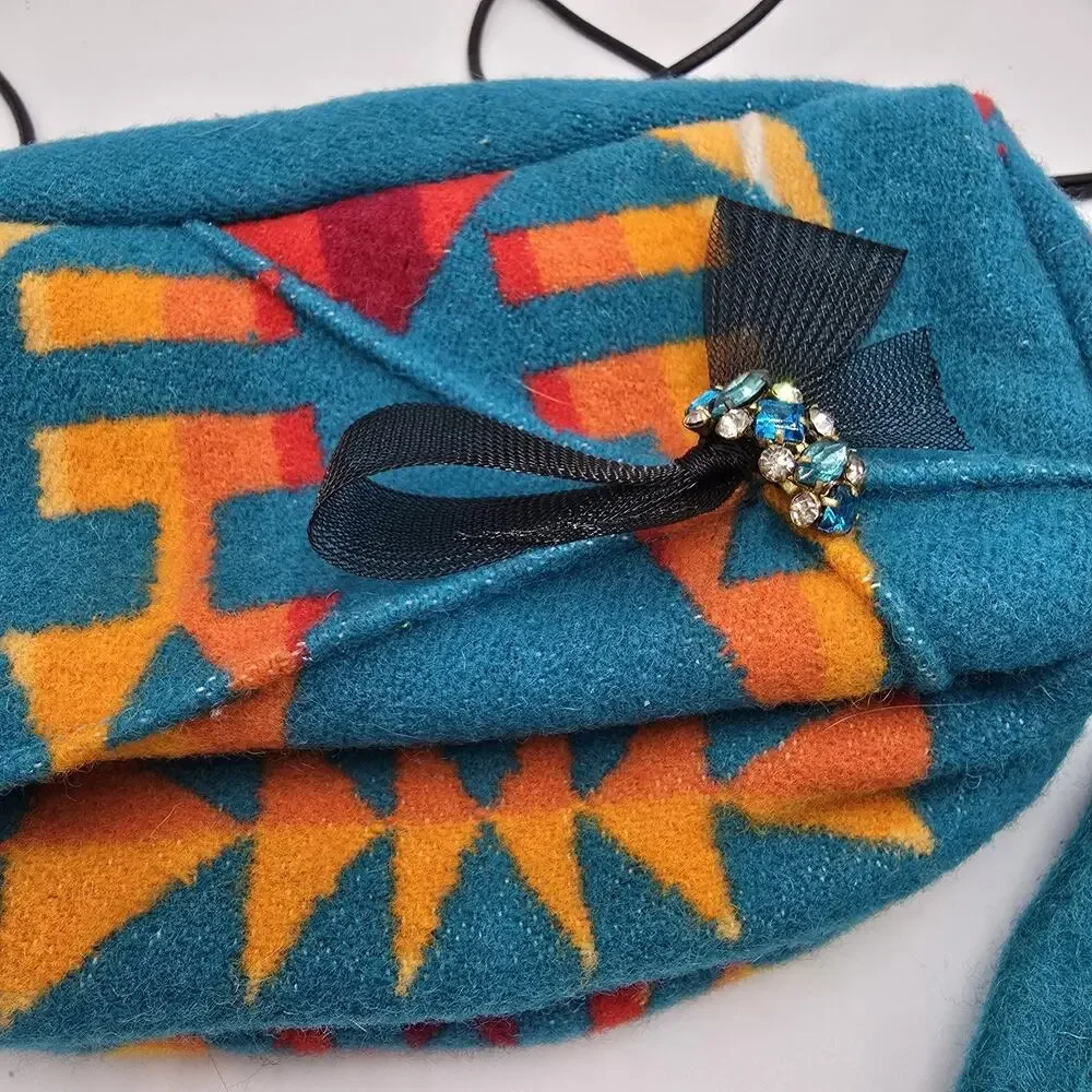 Upcycled Handmade Pendleton Crossbody Bag Purse Native Aztec Southwest Navajo